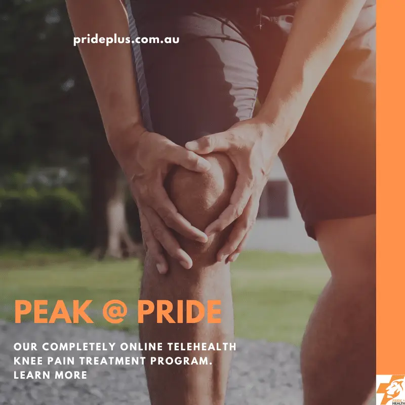 knee pain treatment at home from our physio with the PEAK program
