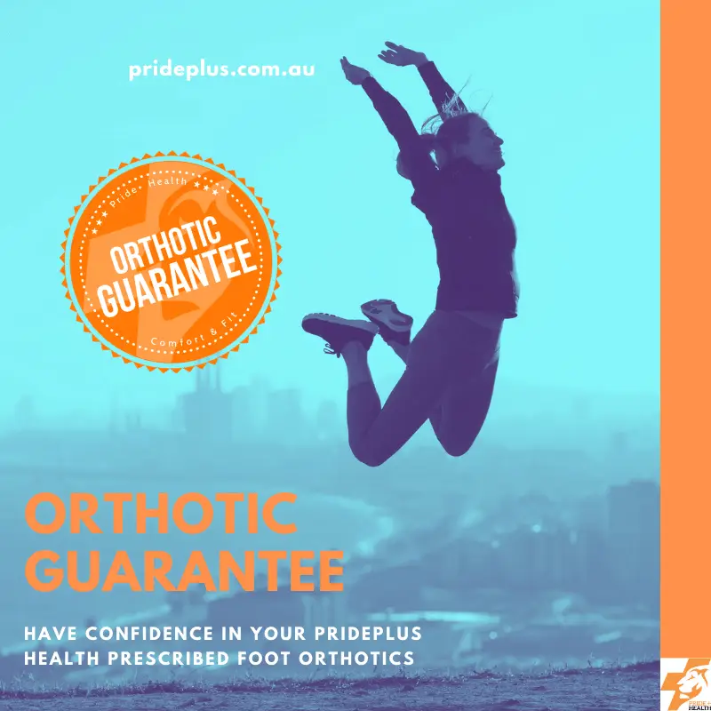 person jumping in the air happy with their pain free feet thanks to their custom orthotic guarantee