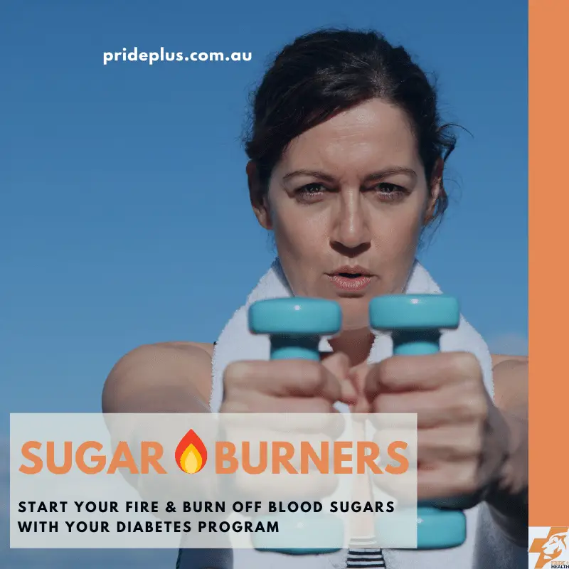 sugar burners diabetes program with women lifting weights to improve her health