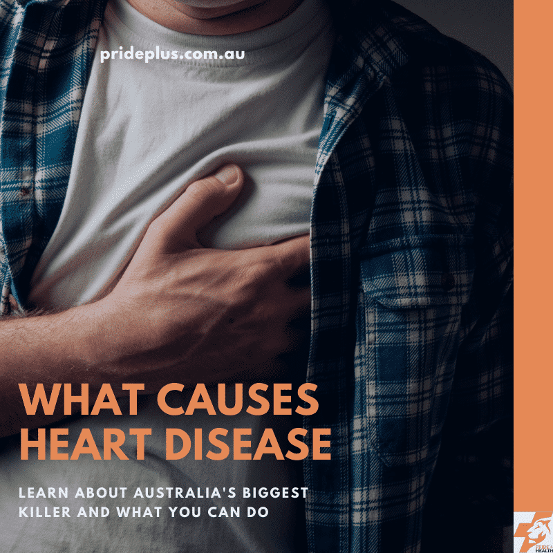 an australian expert talks about what causes heart disease while a man clutches at his heart