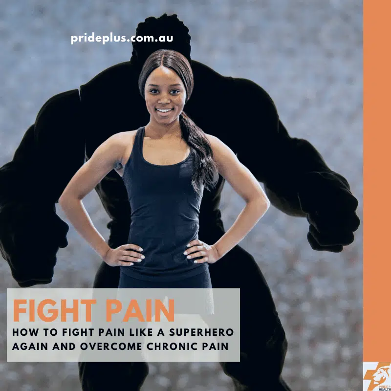 fight pain like a superhero again woman standing in front of the incredible hulk