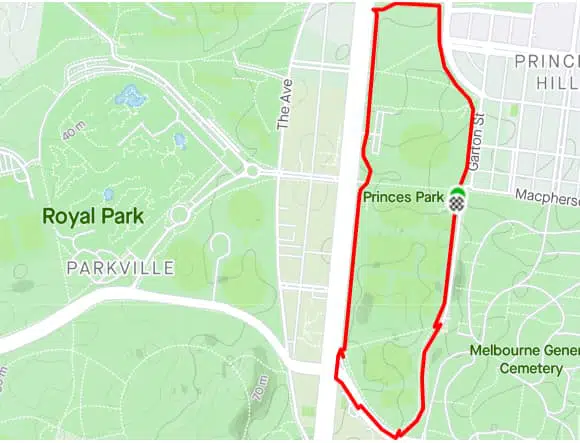 princess park is one of the best short running tracks in melbourne