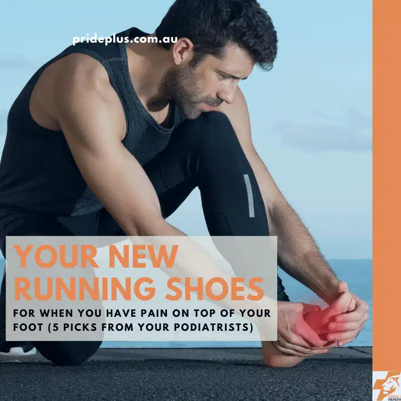 a man stops running with pain on top of the foot and checks out the best running shoes for pain on top of the foot