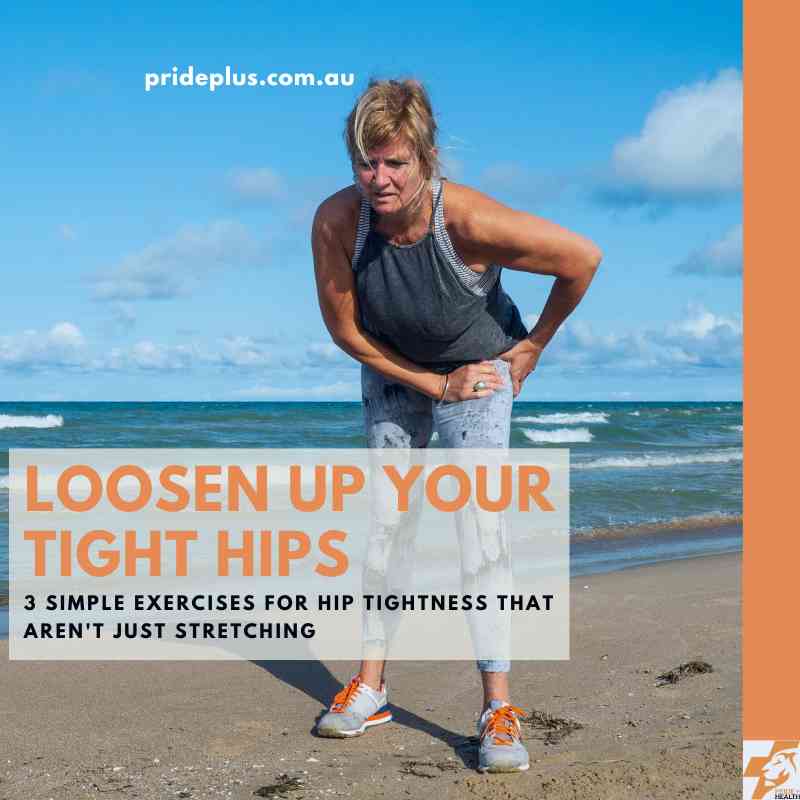 loosen up tight hips with physio exercise so you can walk along the beach